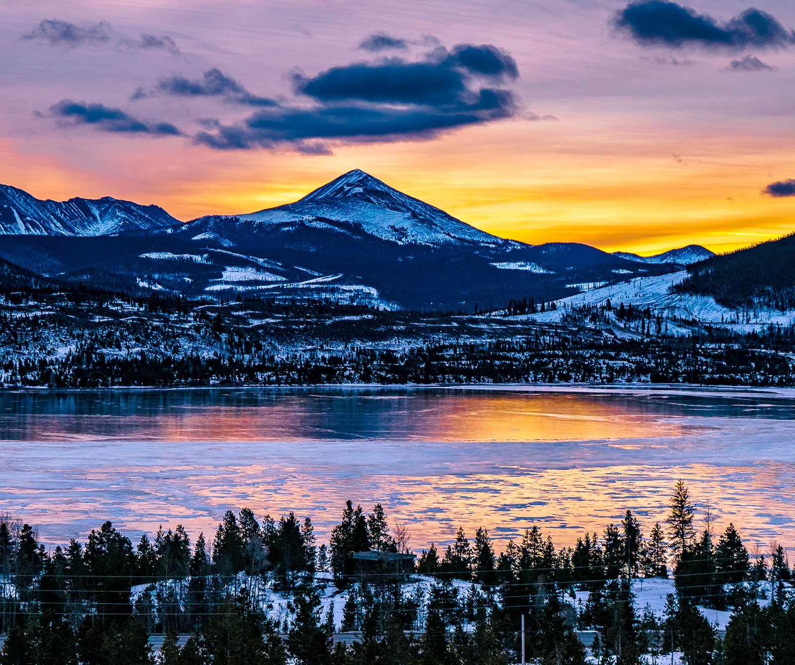 Mountain view at sunset